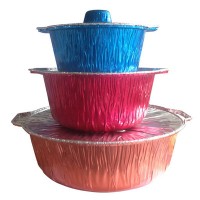 Colorful  round chafing dish take-out package large foil food container